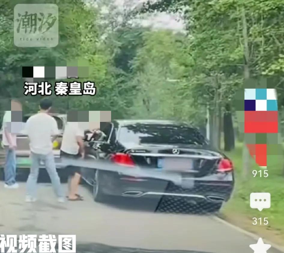 河北秦皇岛野生动物园有两车剐蹭。本来不是什么大事只是一点小摩擦，出了园区怎么