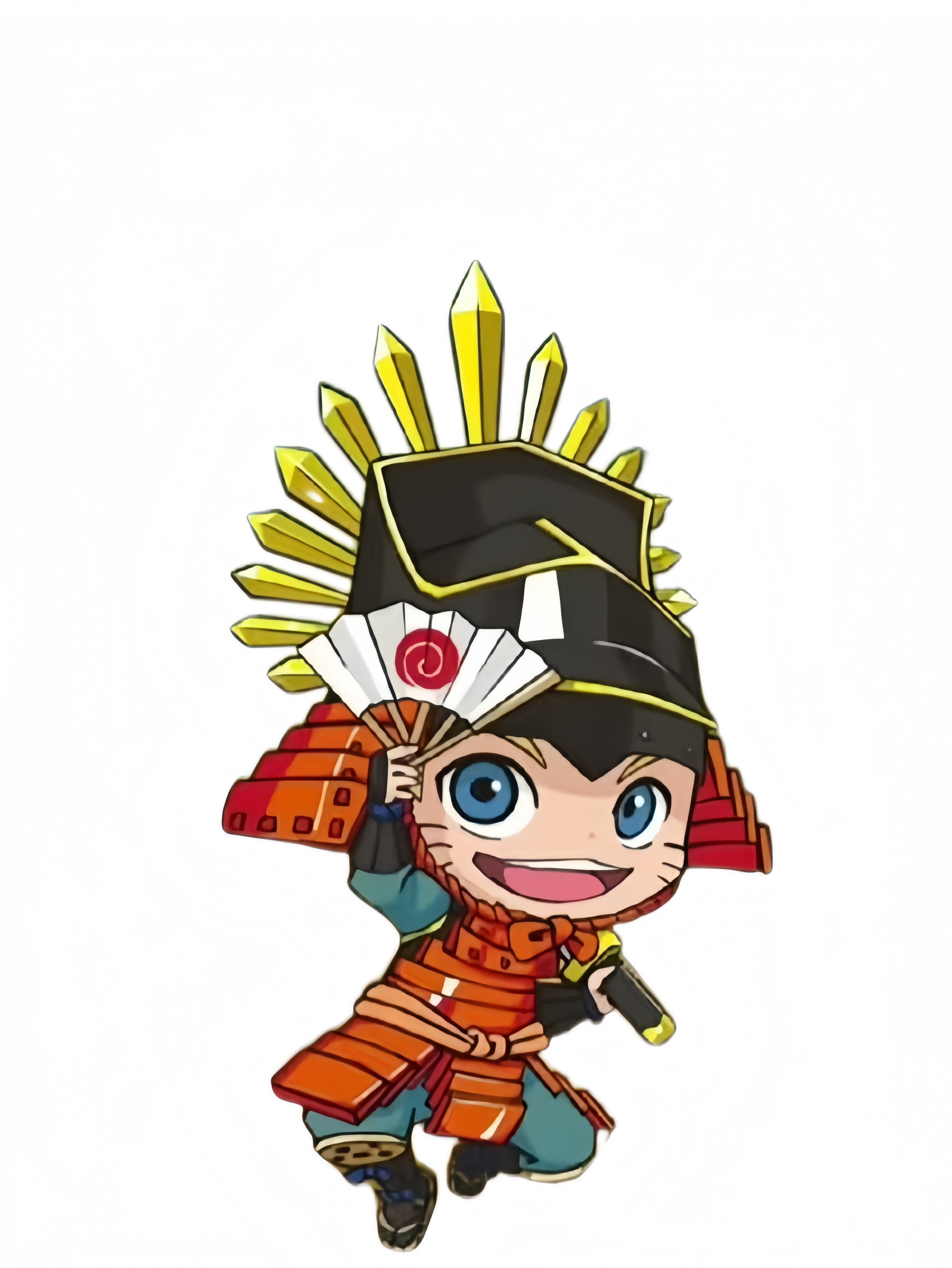 抠图高清修复了一组火影忍者x“战国武将”Q版人物立绘！漩涡鸣人x丰臣秀