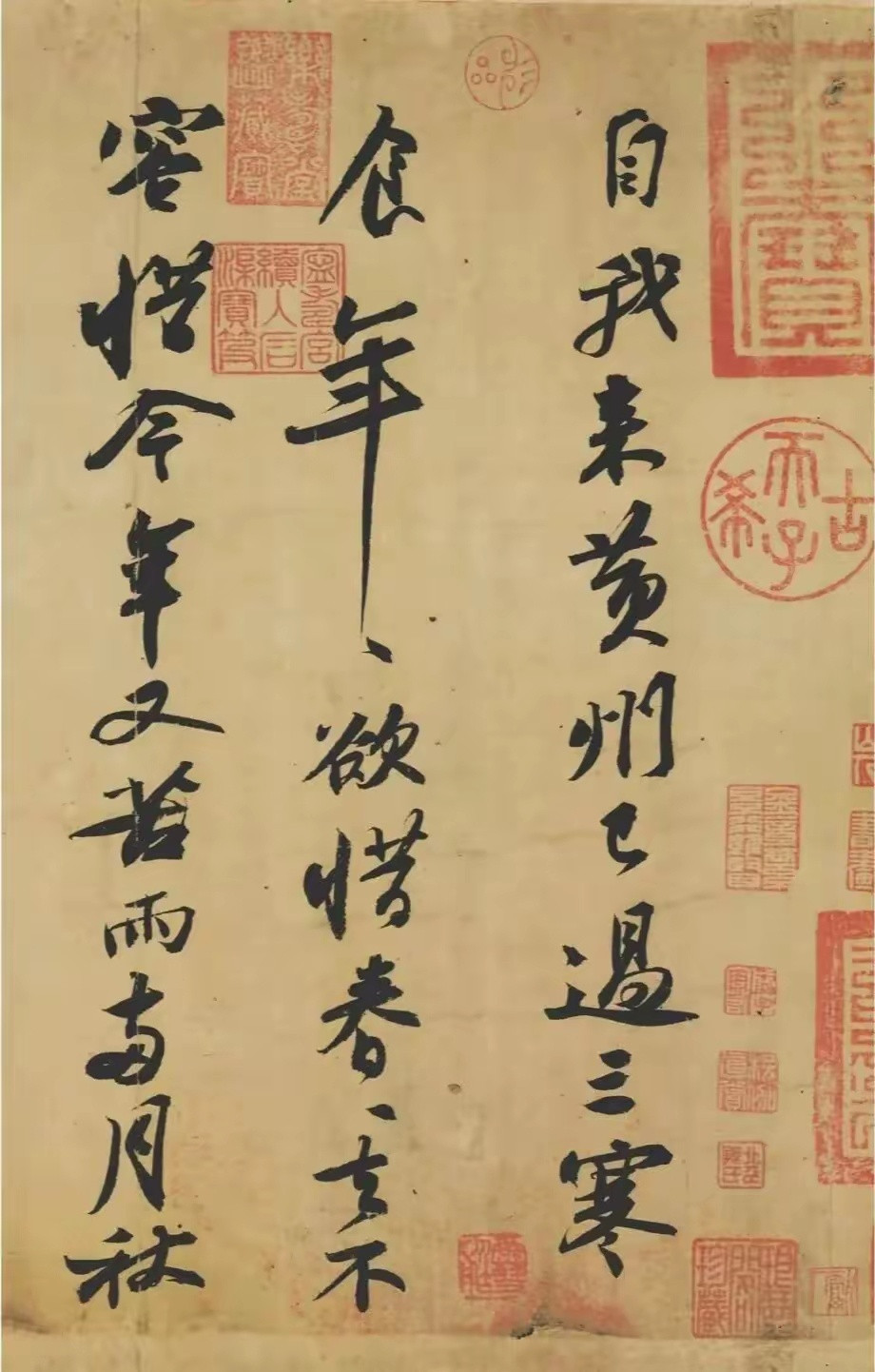 《寒食诗》苏轼自我来黄州，已过三寒食。年年欲惜春，春去不容惜。​​​