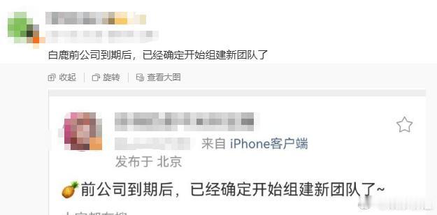 网传白鹿和前经纪公司合约到期，打算全新组建专属团队，算是正式掌握自己事业的主动权