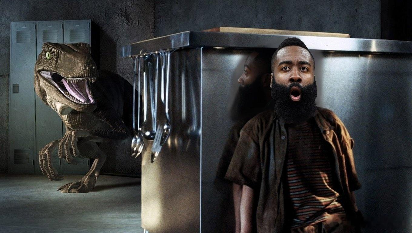 NBA哈登在对阵猛龙的首轮系列赛中——第一场：4次失误第二场：5次失误第三场：