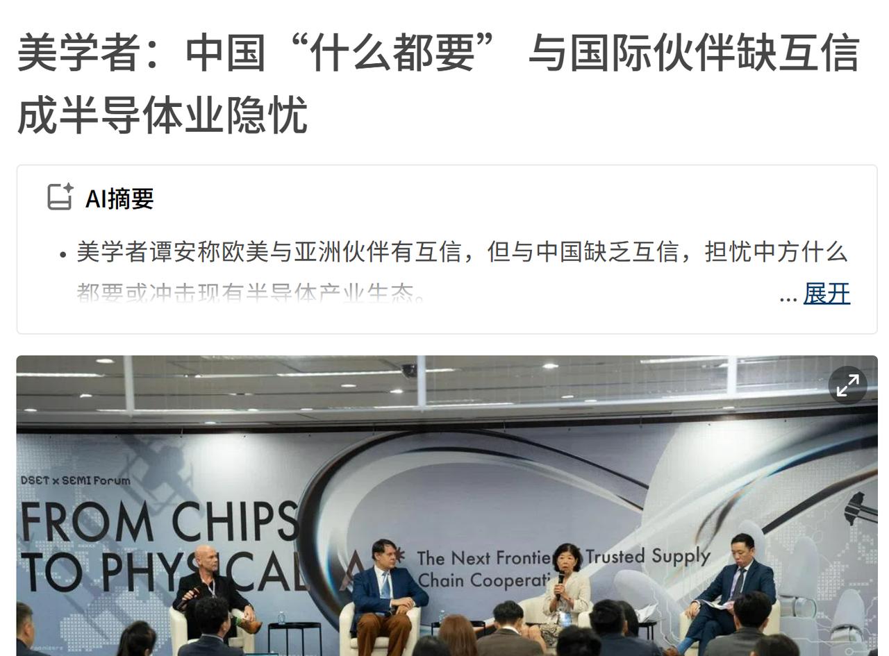 看看恶人是怎么先告状的！美国所谓的学者谭安直言：中国半导体什么都想自己做，与国际