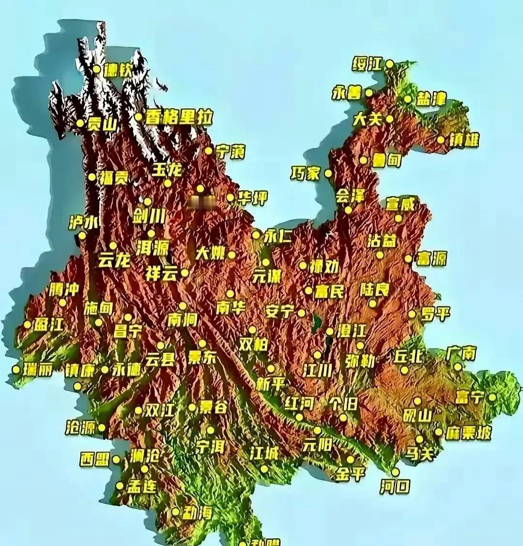 刷到一条短视频，把贵州和云南的地形摆在一起比，贵州几乎全是山，平地只占不到一成，
