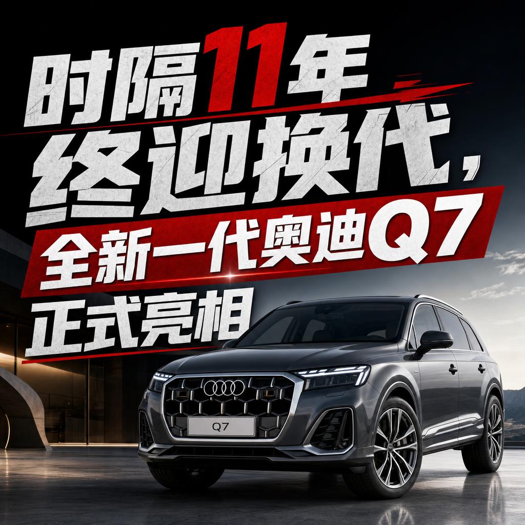 奥迪Q7换代：靠灯光底盘升级守燃油豪华基本盘换代等了11年，奥迪Q7这次终于