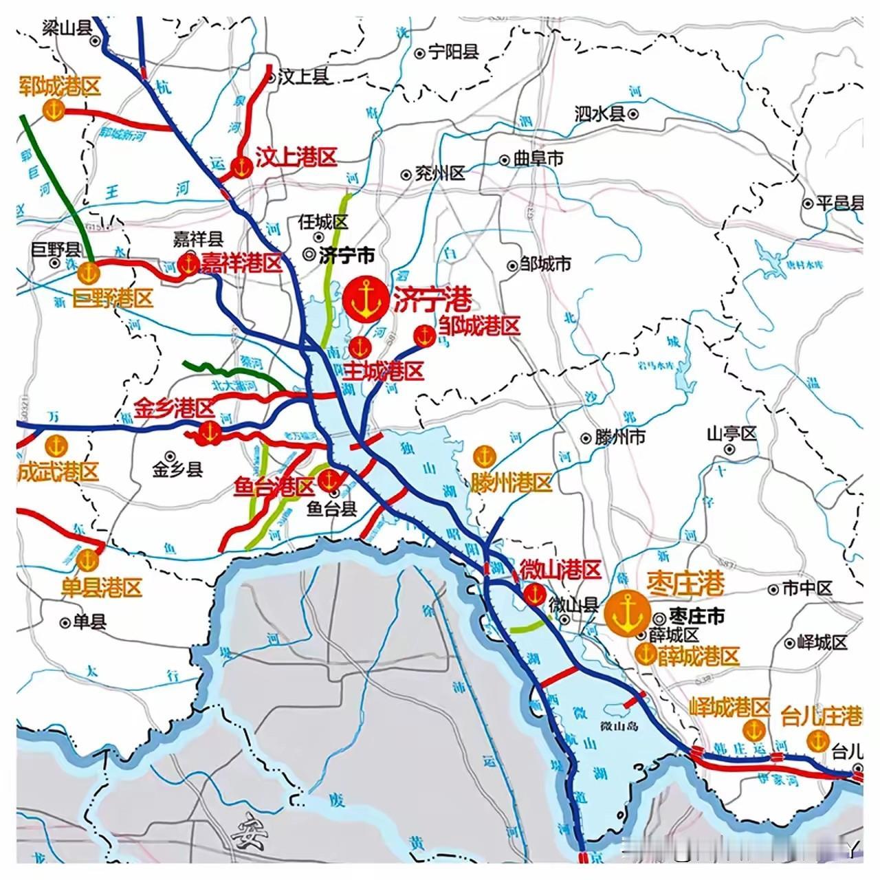 济宁港吞吐量突破1亿吨，晋升为北方第一​内河大港!京杭大运河作为我国历史最早、里