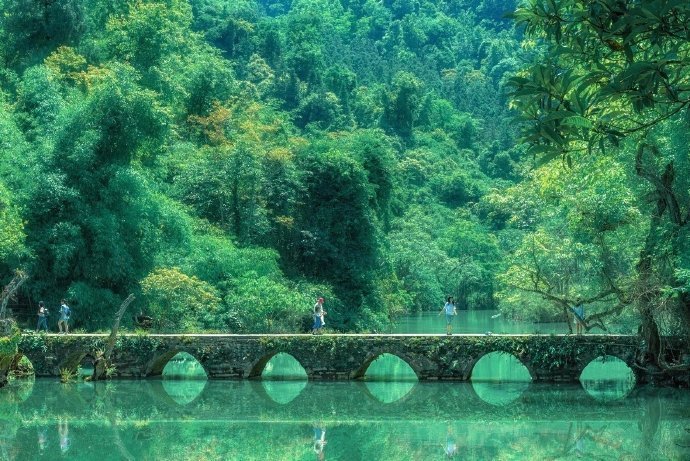 荔波，一到夏天，更是化身绿野仙踪，满目满眼的绿色。