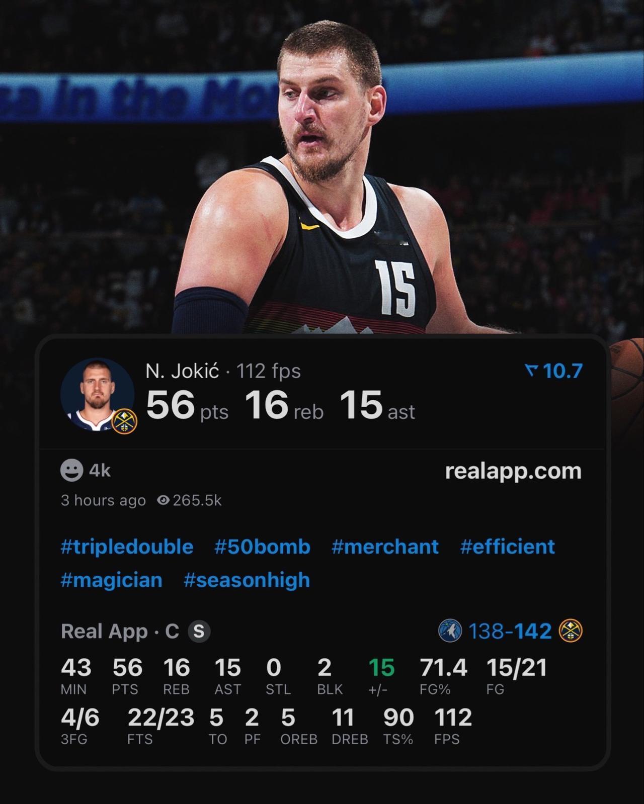 何为联盟第一人？约基奇约老师便是联盟第一人！圣诞大战里，掘金中锋约基奇凭借5