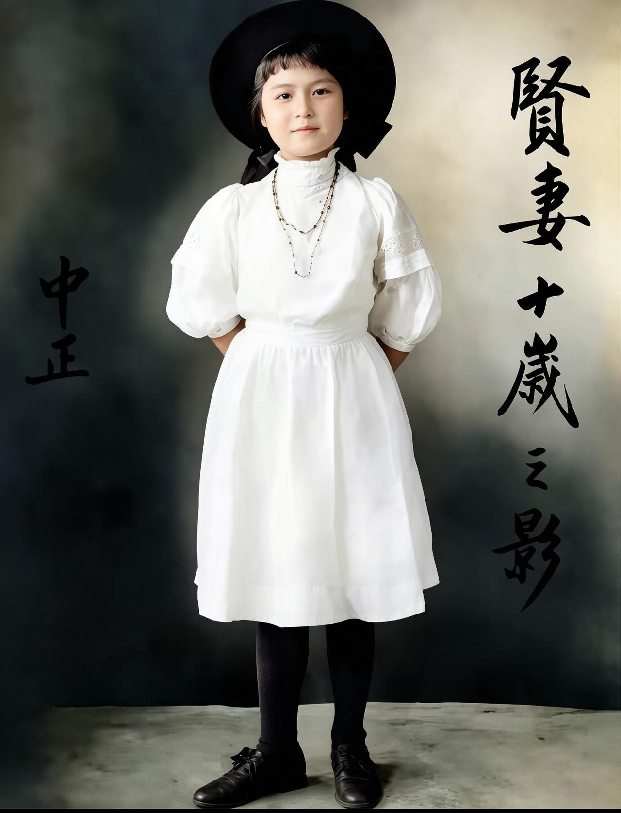 1907年，宋美龄10岁时的留影，可爱至极，不久后她远赴美国留学了。
