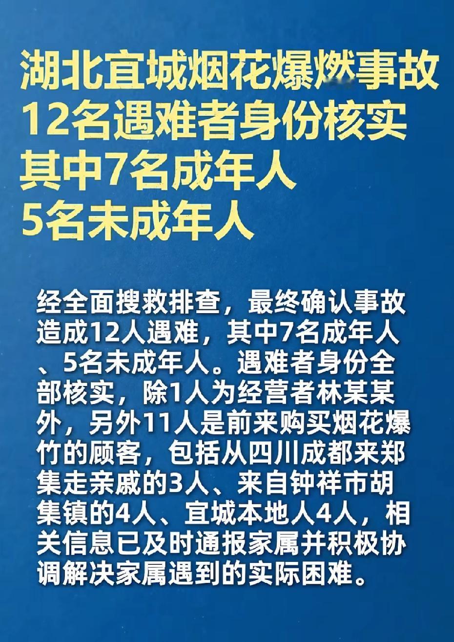 看到湖北宜城这个消息，心里堵得慌。12条人命，就这么没了。其中5个还是孩子，最大