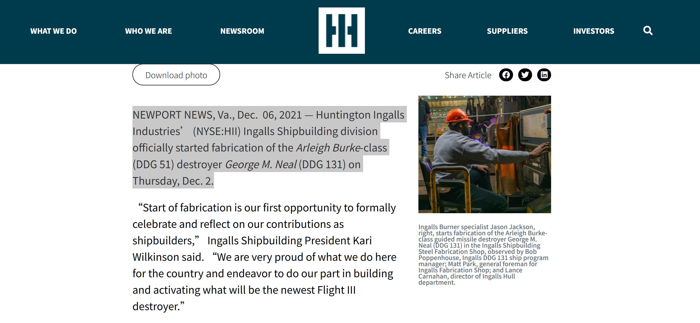 前几天下水的DDG-131是伯克III的6号舰，她的姐姐DDG-130由GDBI