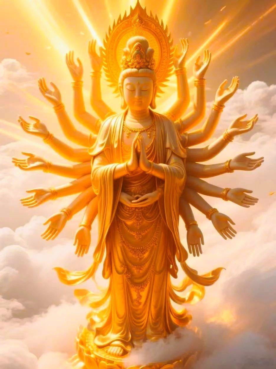 晨安吉祥千手观音菩萨，加持万千好运和财富🏮🏮🌷🌷！！！​​​