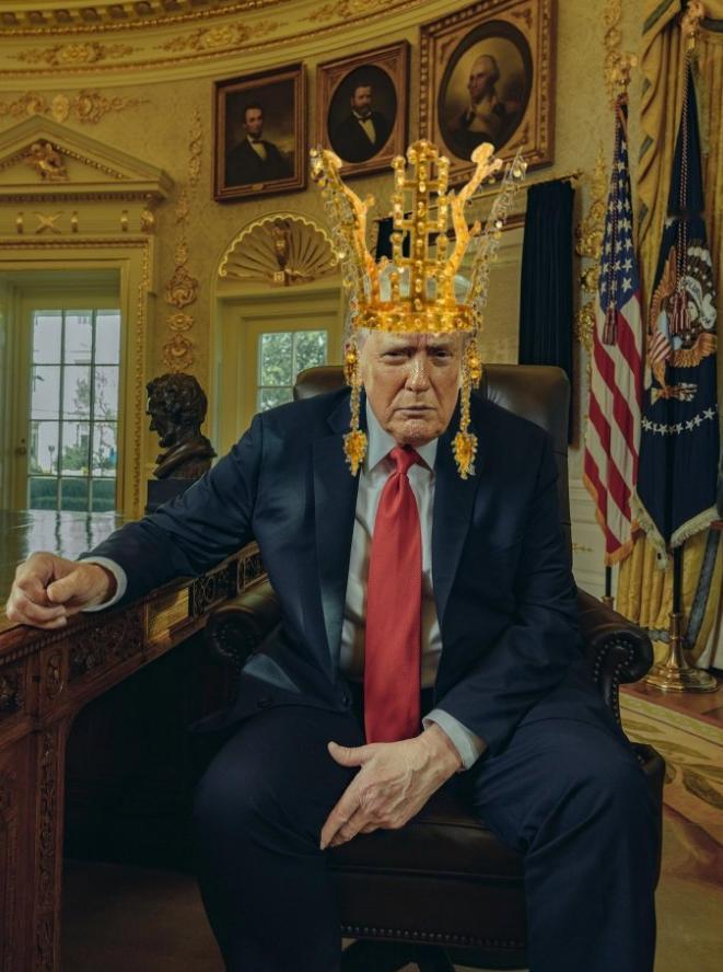 还得是韩国人会整活，他们给特朗普送了个国王的金王冠，但是咱们都知道，韩国的国王，