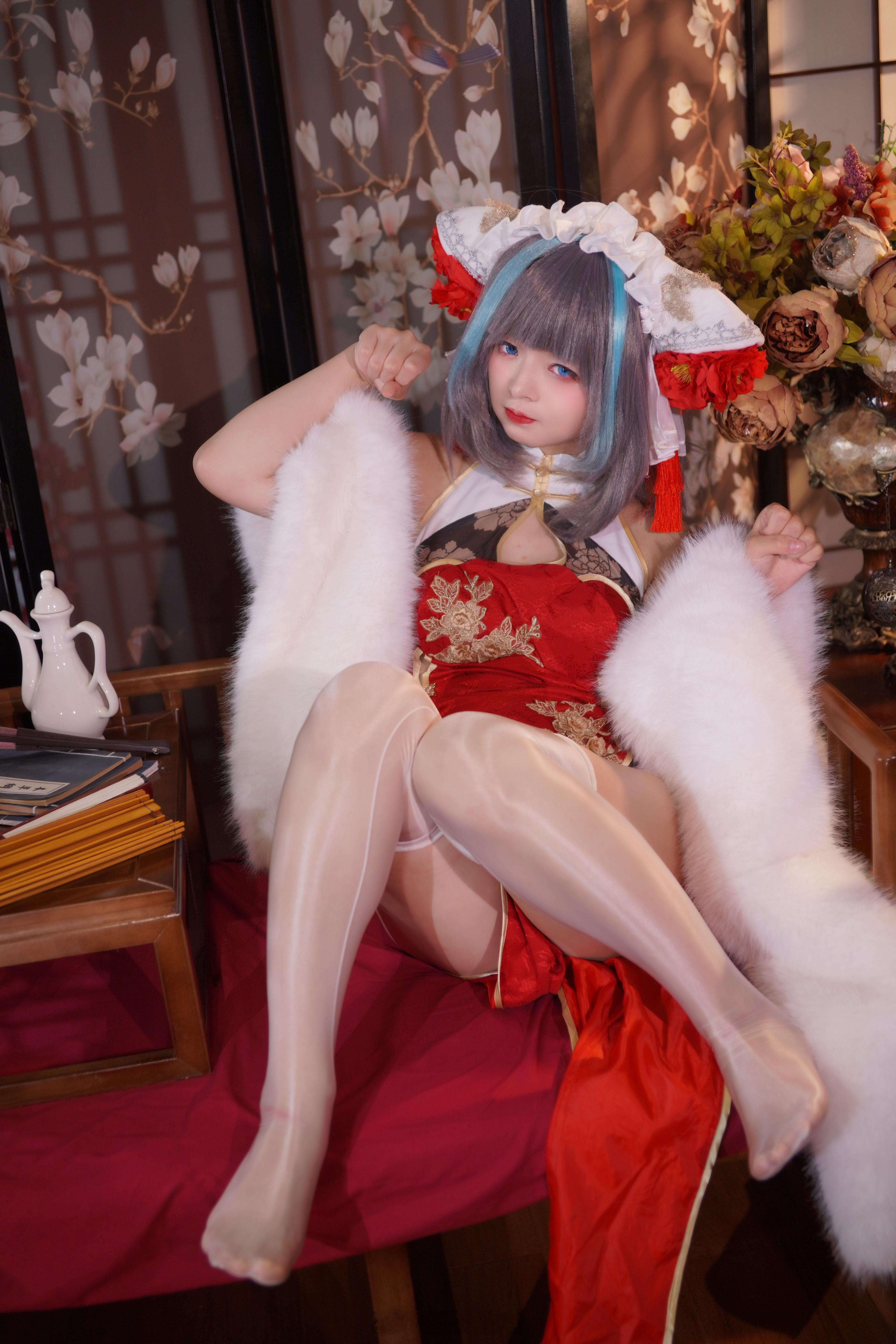 磨皮美白是我对修图最大的尊重柴郡旗袍📸二次元cos大赏cosplay碧蓝航