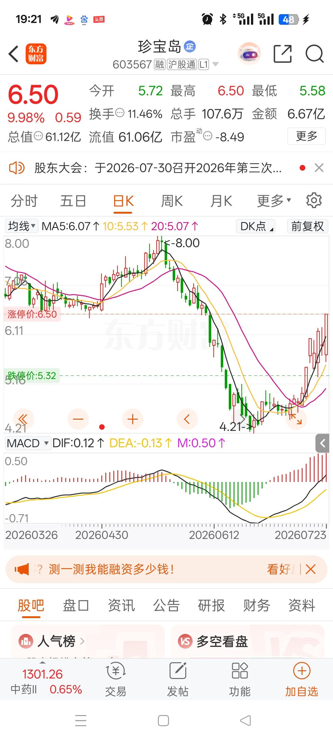 一位股民在股吧满心懊悔地倾诉多年持仓的煎熬经历：珍宝岛实际是2015年4月登陆A