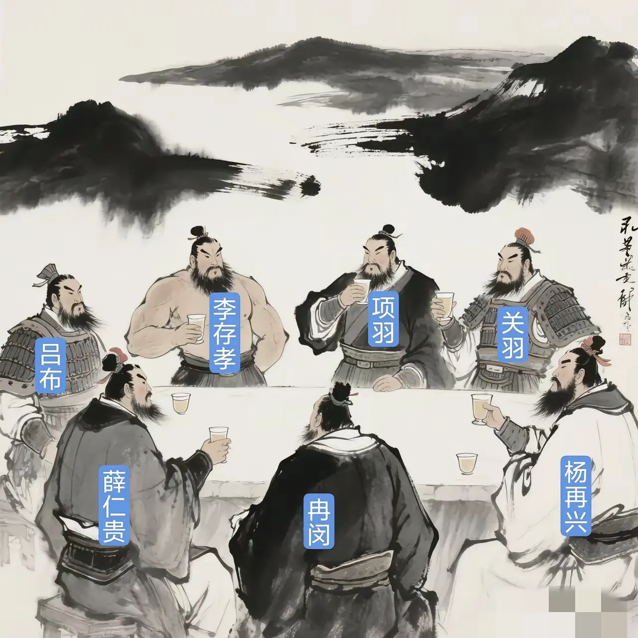 古代将军千千万，论个人勇武，能上桌的只有这7位，他们坐着，其他人只能站着。