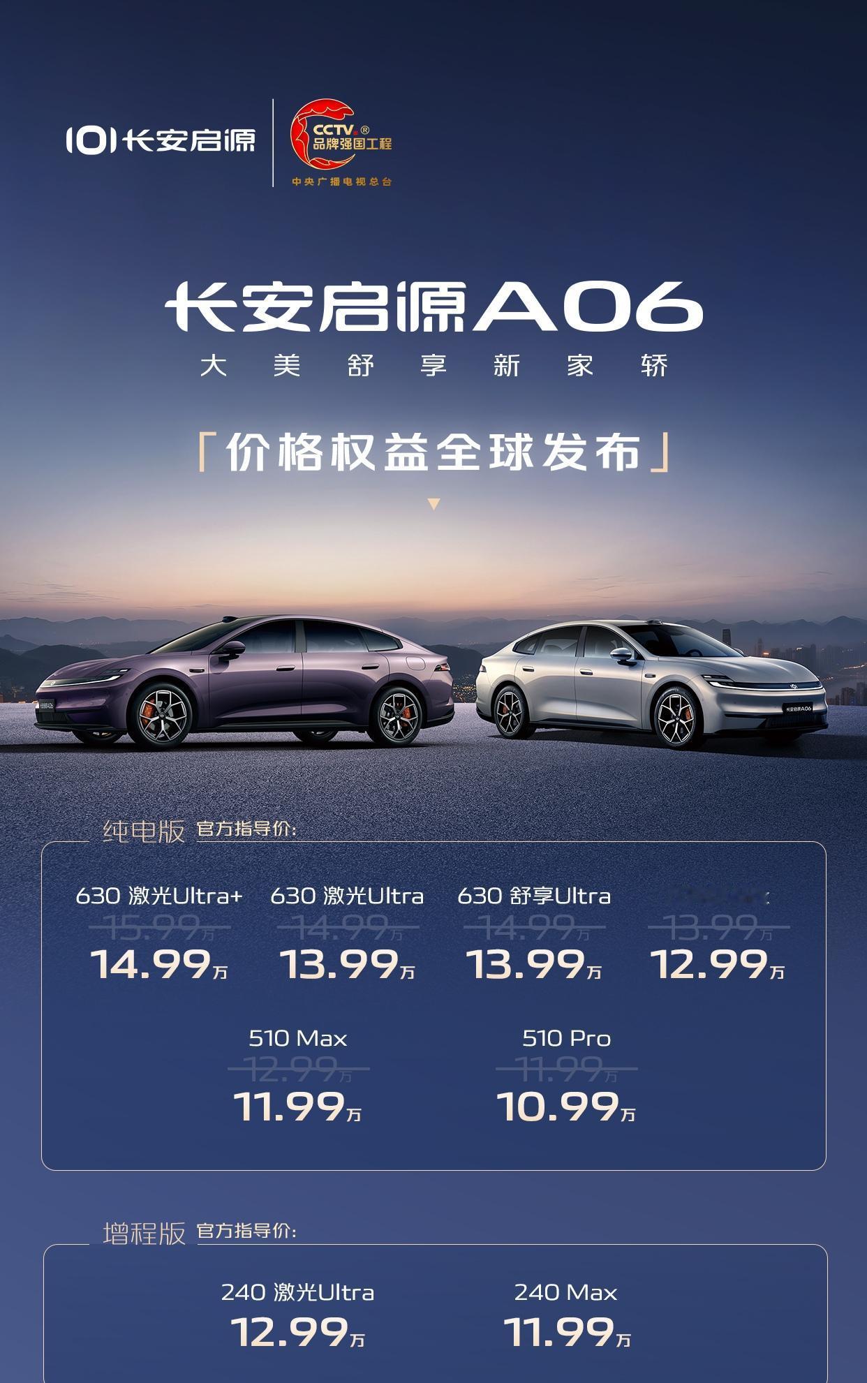 长安启源A06这次放下了身段，玩起了真的。从之前公布的11.99万预售价降至10