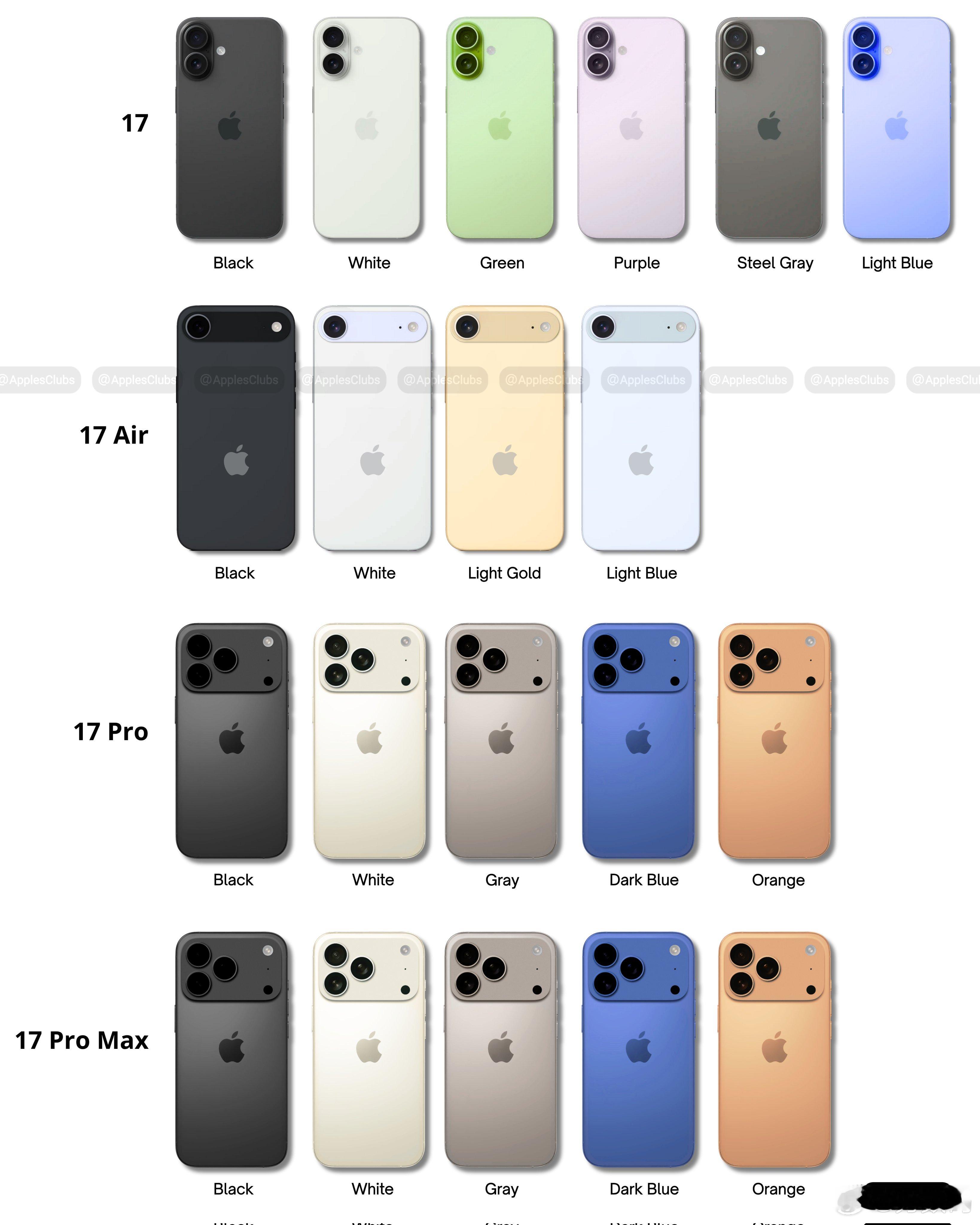 iPhone17系列这些颜色里面，我总是觉得黑色和白色是经典配色，特别耐看，其他