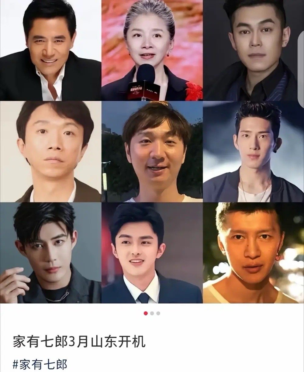 看《家有七郎》的演员照片，这同一对父母，七个儿子怎么长相差距咋这么大第二行除了井