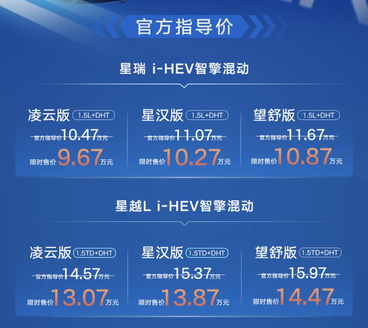 昨晚吉利星越Li-HEV和星瑞i-HEV正式上市了其中星越Li-H
