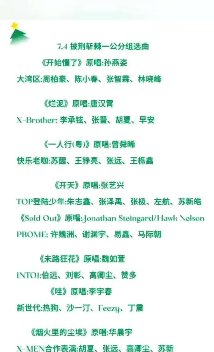 惊爆！《披荆斩棘》一公分组选曲曝光炸裂开场！7月4日，《披荆斩棘》一公来袭。大