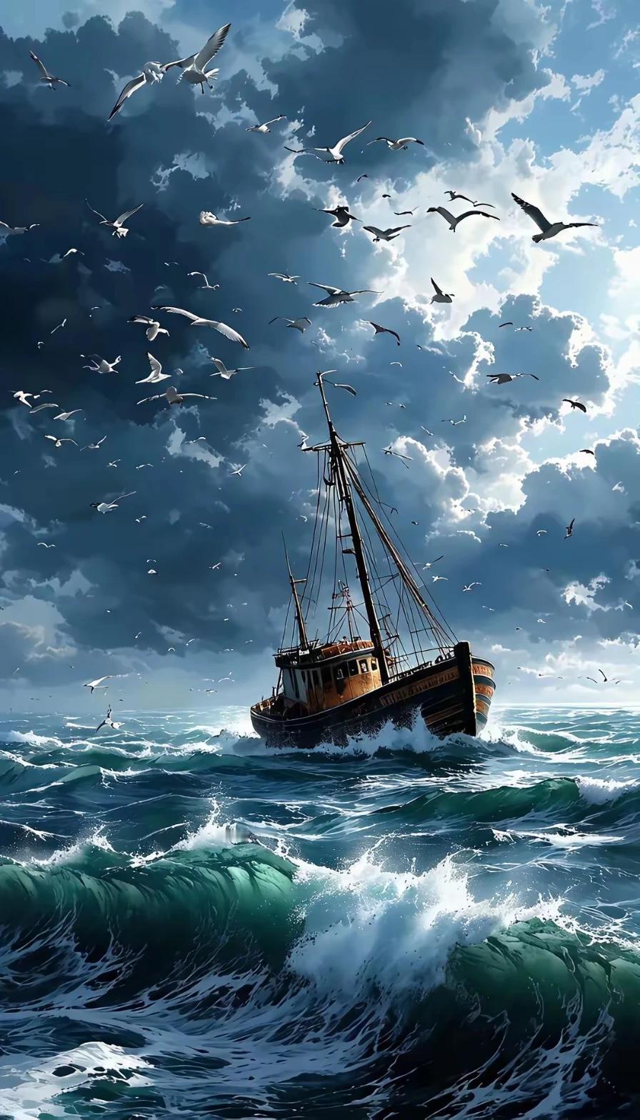 上联：轻帆逐浪随风远下联：敢立潮头弄潮儿