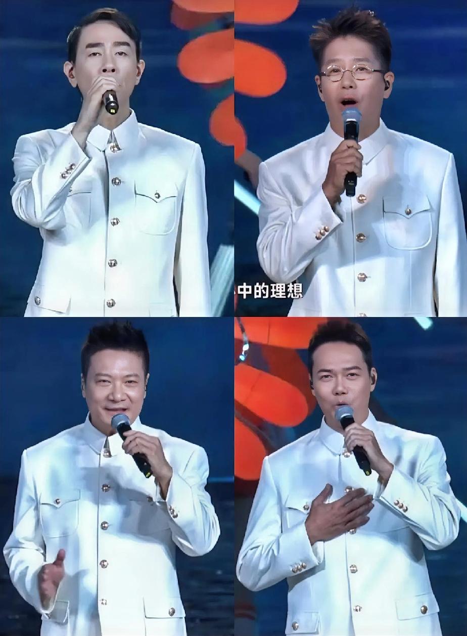 曾经“古惑仔”们，清一色白色中山装，精神抖擞，让人一阵恍惚。[大笑][大笑]