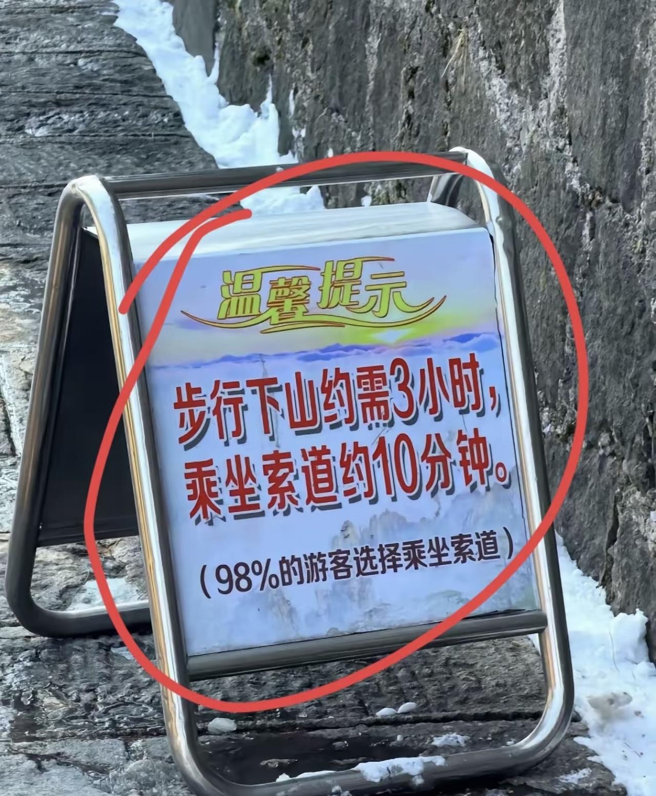 我觉得不应该上山的时候坐索道或者观光车，下山的时候徒步下山吗？毕竟上山的时候花