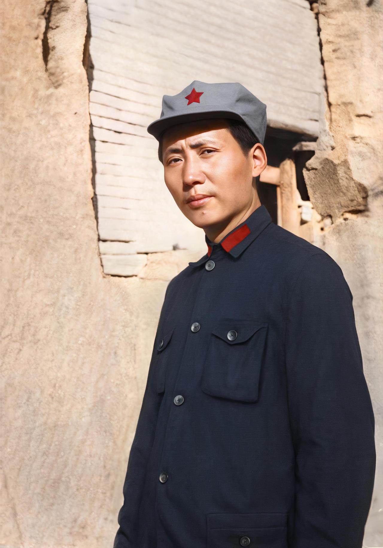 三分踌躇满志，三分藐视敌人，四分大局在握！个人认为是教员最帅的照片，长征