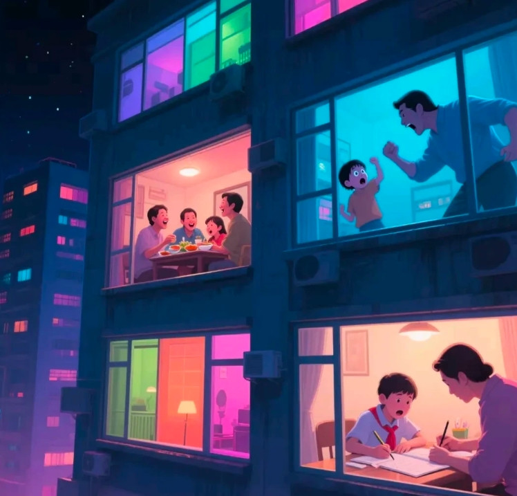 我家6楼上住着一位看起来凶神恶煞的大哥，5楼上住着一位看起来像个文弱书生的大哥，