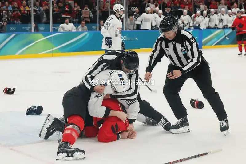 冬奥首场斗殴：2位2米大汉近身肉搏，摁地上狂捶，把2裁判忙坏了冬奥首场斗殴北京