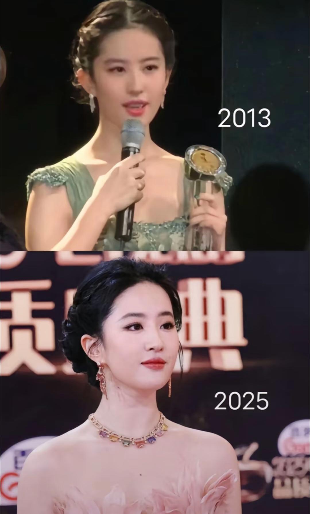 真的不知道刘亦菲是怎么长的就拿就拿她2013年的照片和今年的照片对比吧！这两