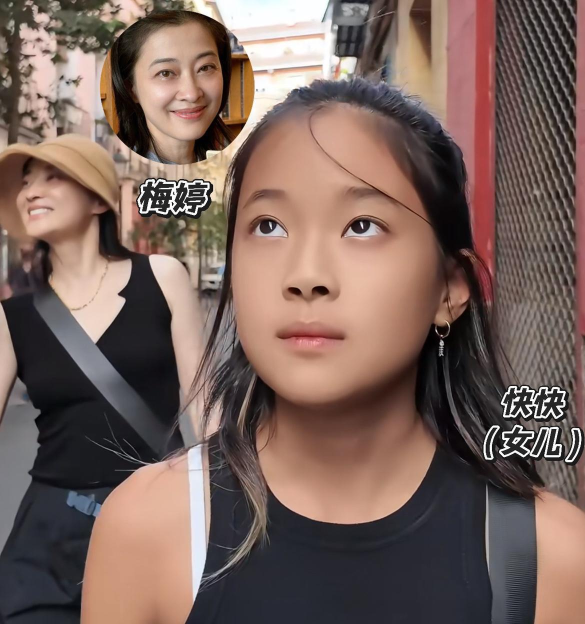 梅婷基因太强大了，女儿就像复制粘贴，太像了。