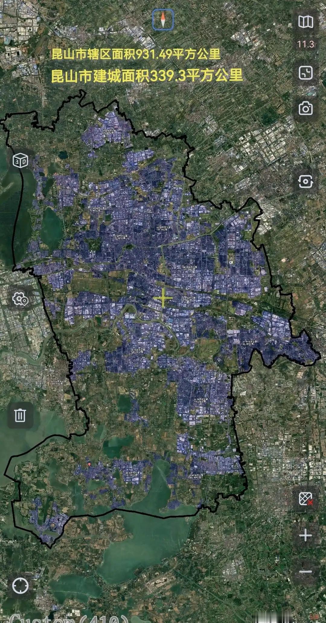【昆山全部建成区·超过很多地级市了】