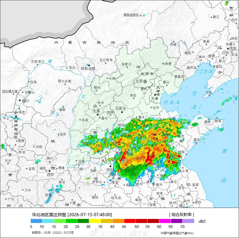 气象观察团【山东警惕对流暴雨】位于副热带高压北侧的河南山东，凌晨以来有明显对流