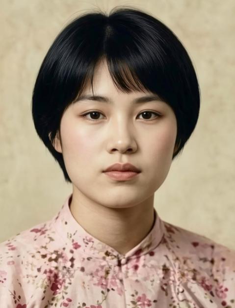 现代技术复原后的杨开慧照片。 眉清目秀，气质温婉，看上去柔柔弱弱，骨子里坚定