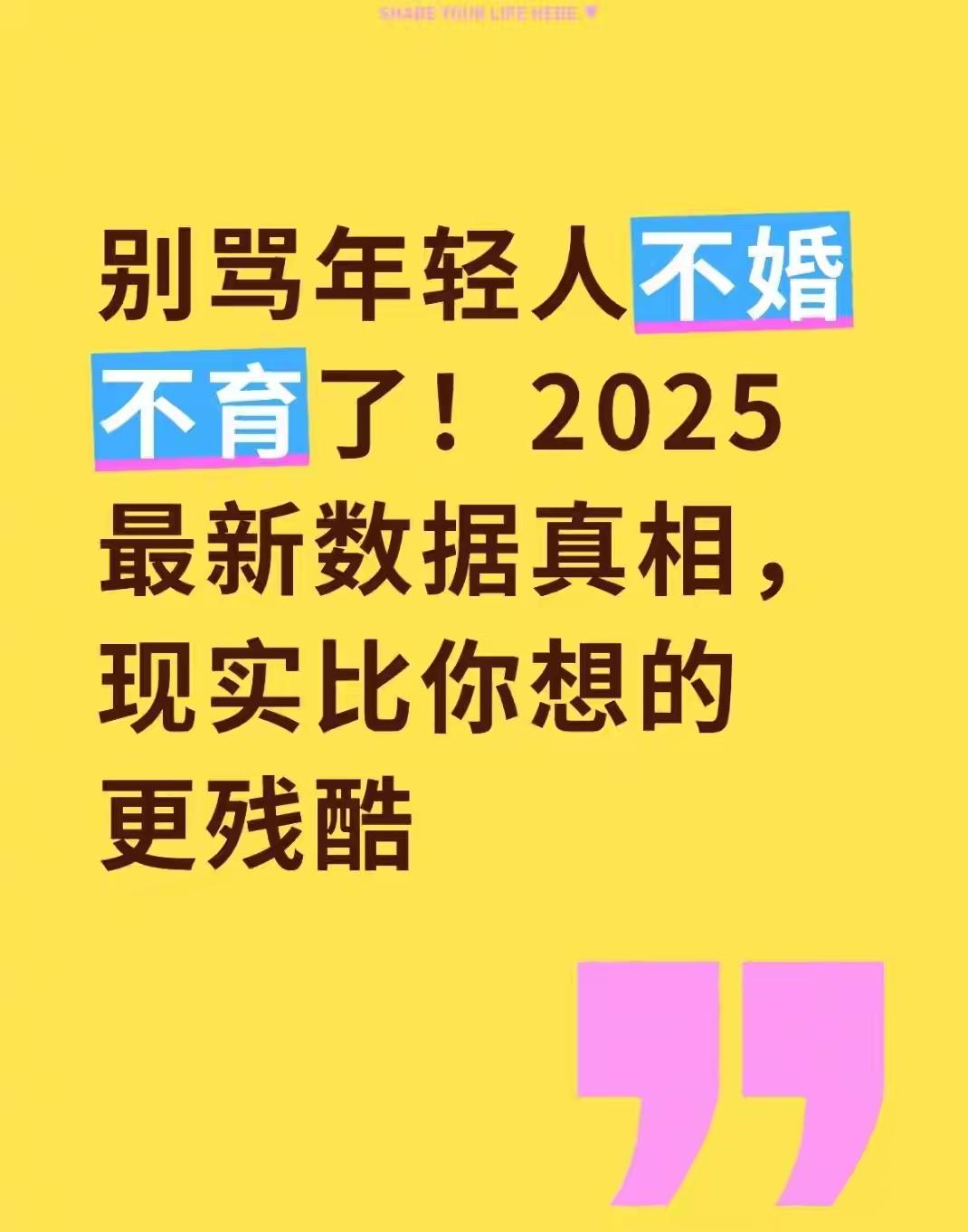 别骂年轻人不婚不育了！2025最新数据真相，现实比你想的更残酷前几天刷到一