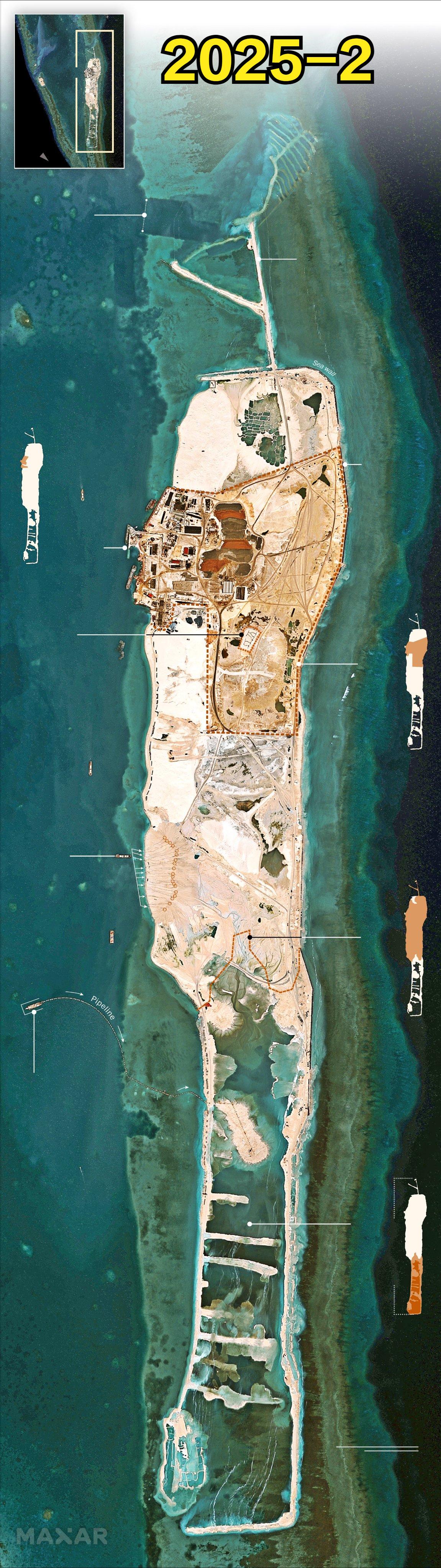 越占柏礁最新的航拍高清照片流出（2025年11月左右拍摄的）根据CSIS亚洲