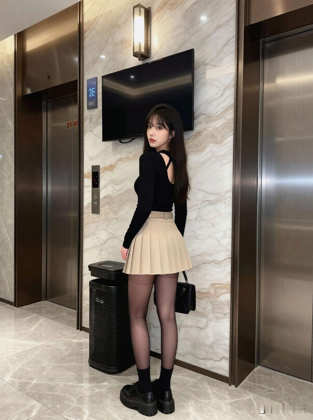 时尚少女装，百褶裙穿搭，优雅又显气质。穿搭女生怎么穿搭会看上去很优雅女生穿搭