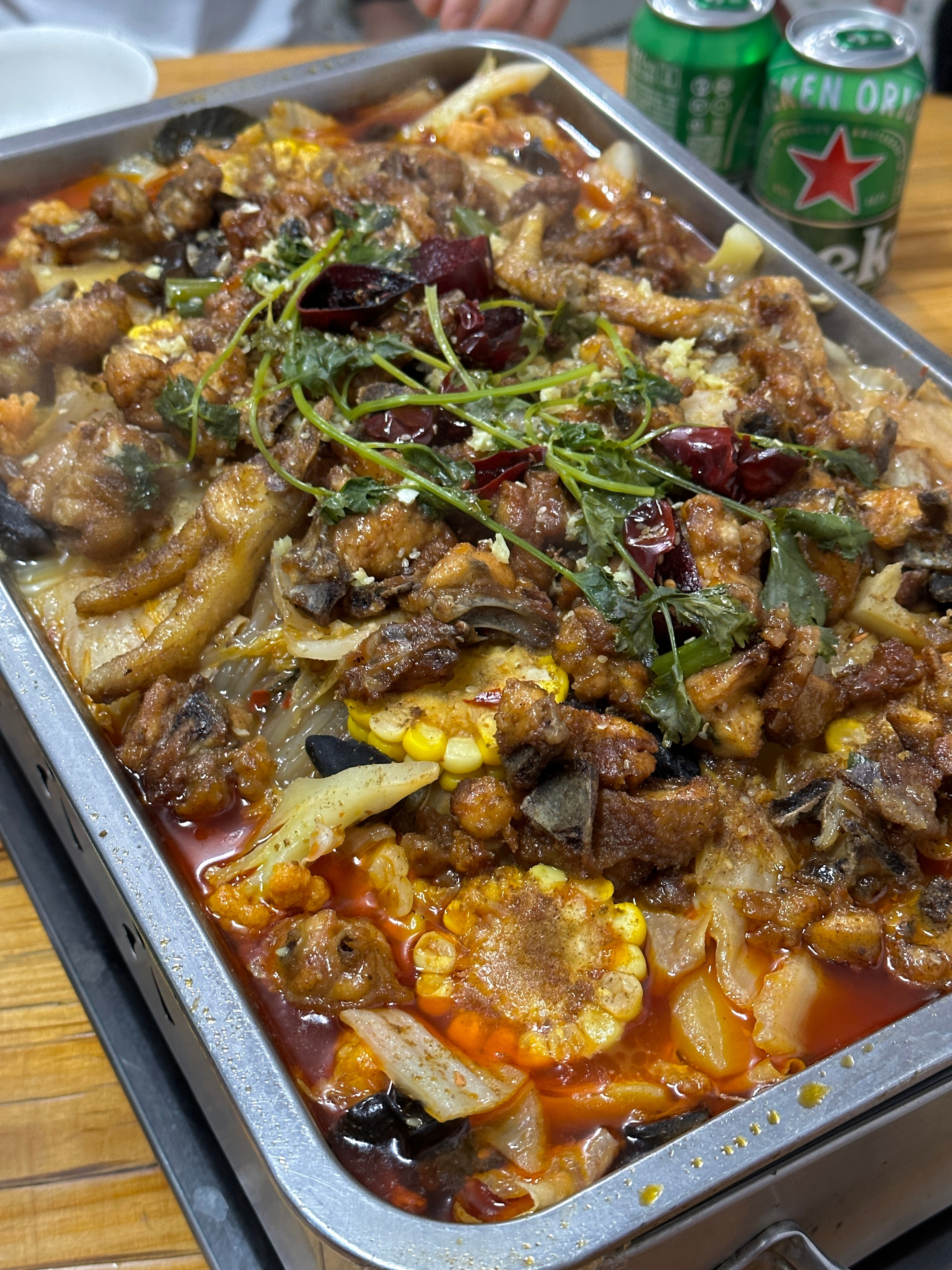 烤鱼拼鸡肉​​​