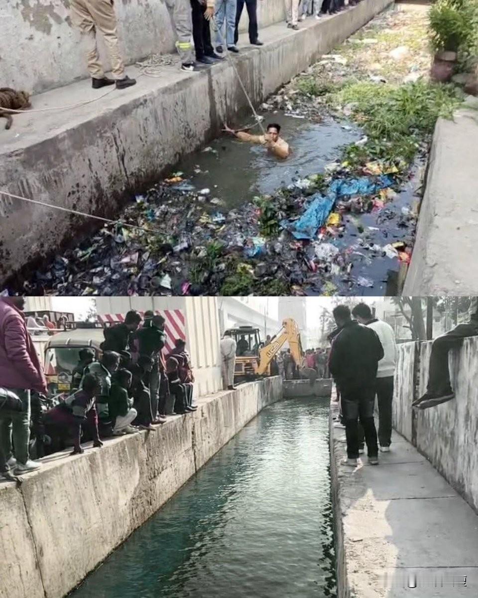 事实证明，印度人是不是安全可以将污水沟清理干净的。在印度北方邦密拉特市，一名