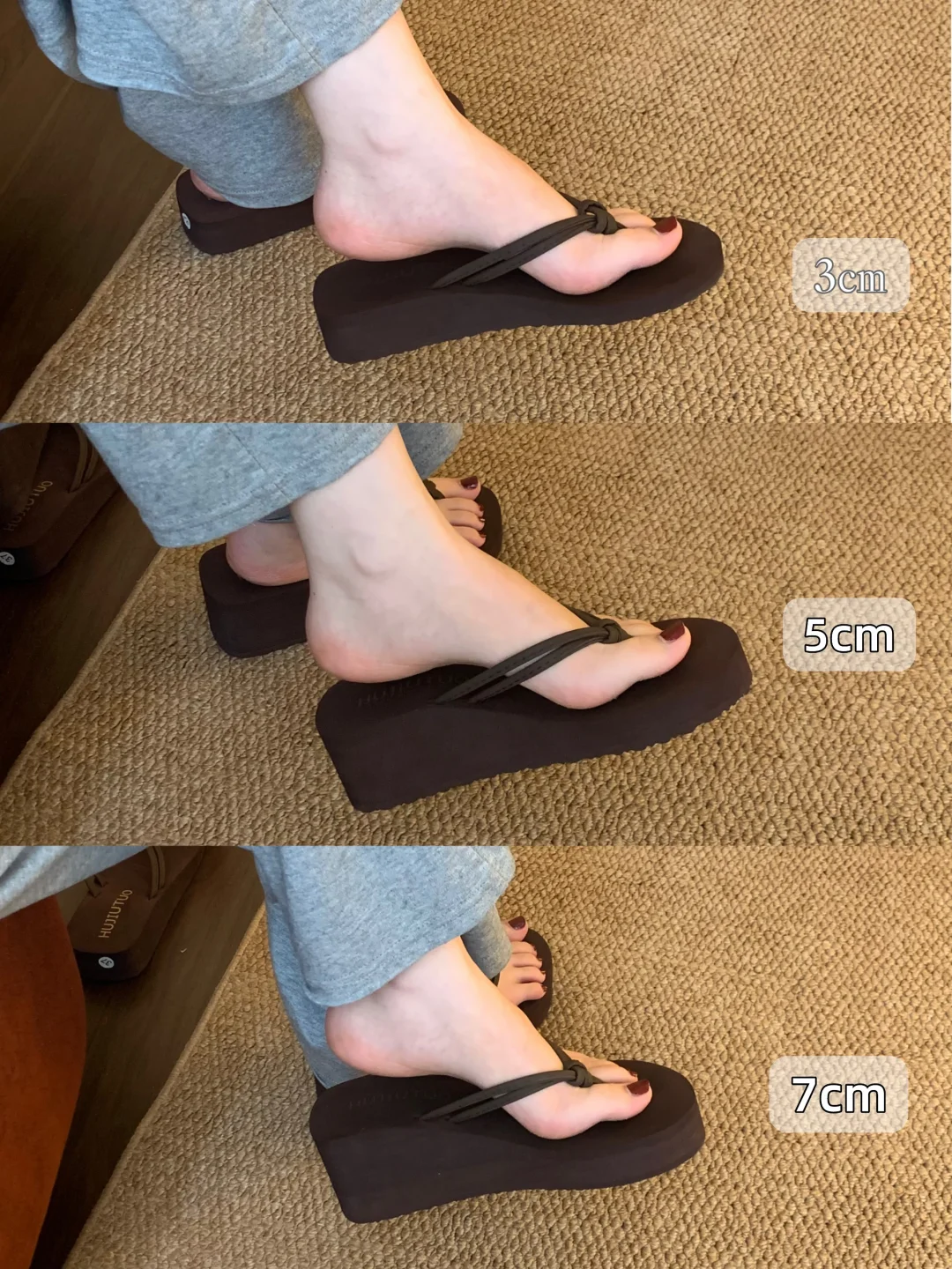好显白的棕色人字拖！美女感十足💅