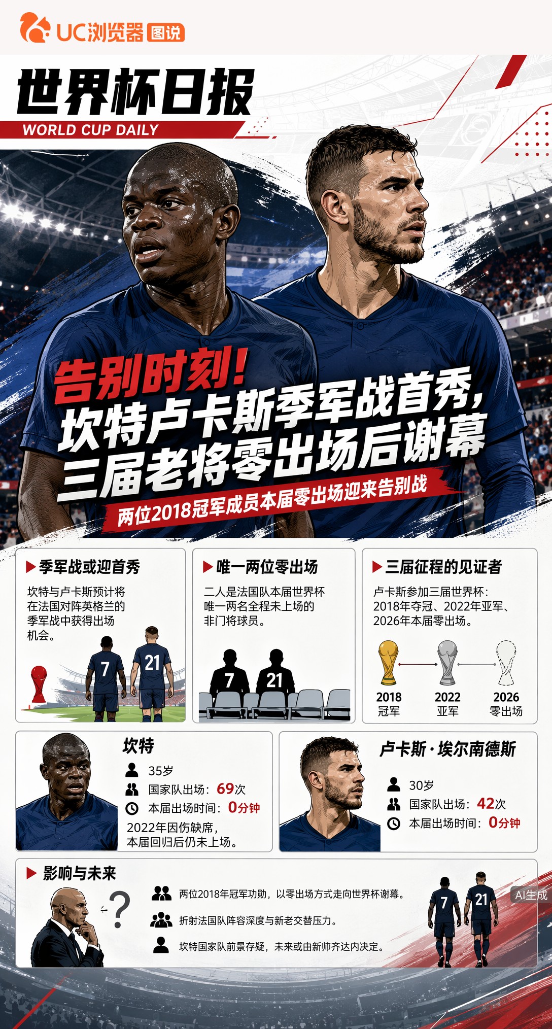 告别时刻！坎特卢卡斯季军战首秀，三届老将零出场后谢幕