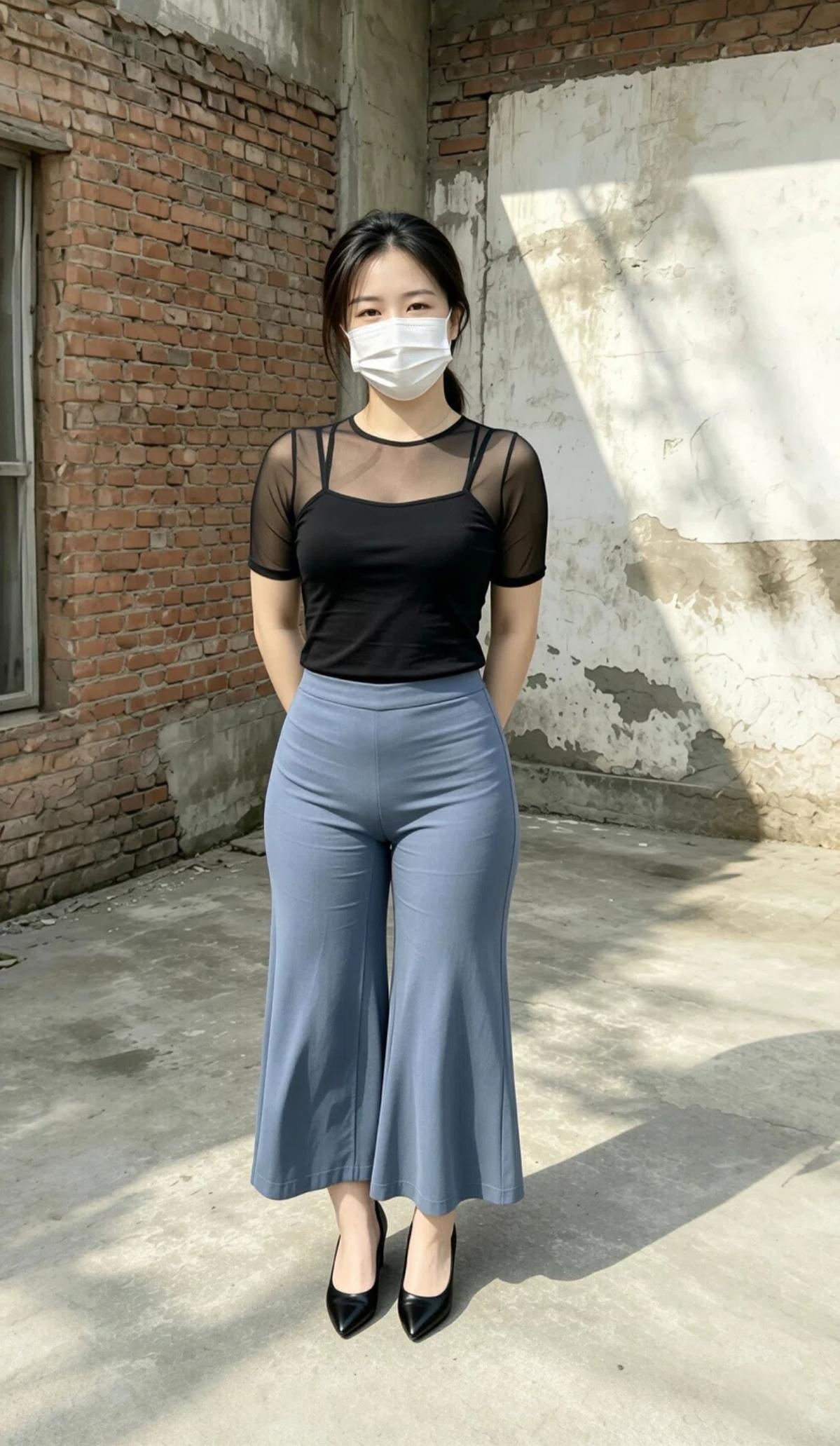漂亮姐姐在老家宅子靓丽展现。