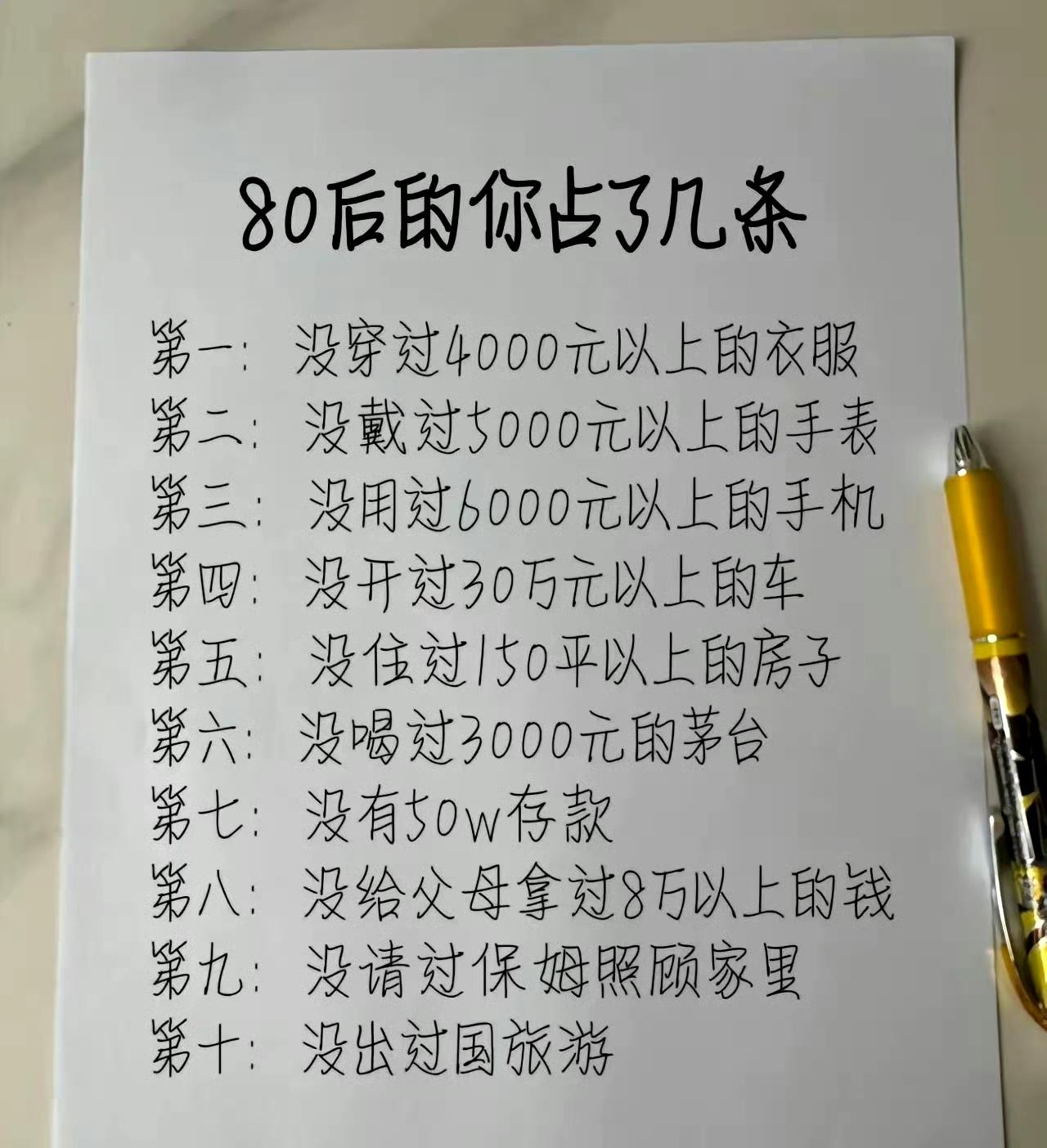 “80后”的你占了几条？