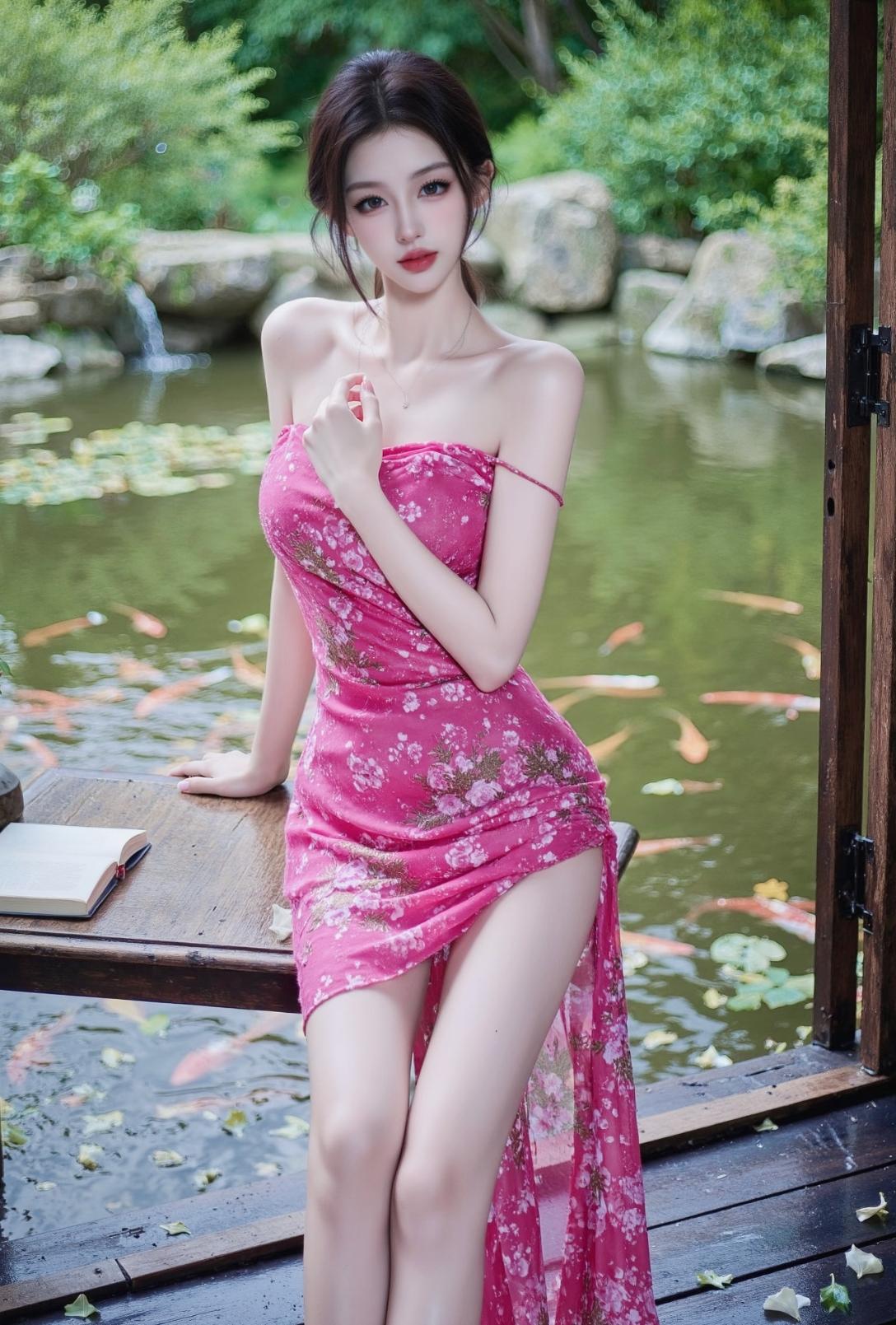 旗袍园林 秋季是给网球人的礼物 湖边20分钟效应 园林旗袍照 手推波配...