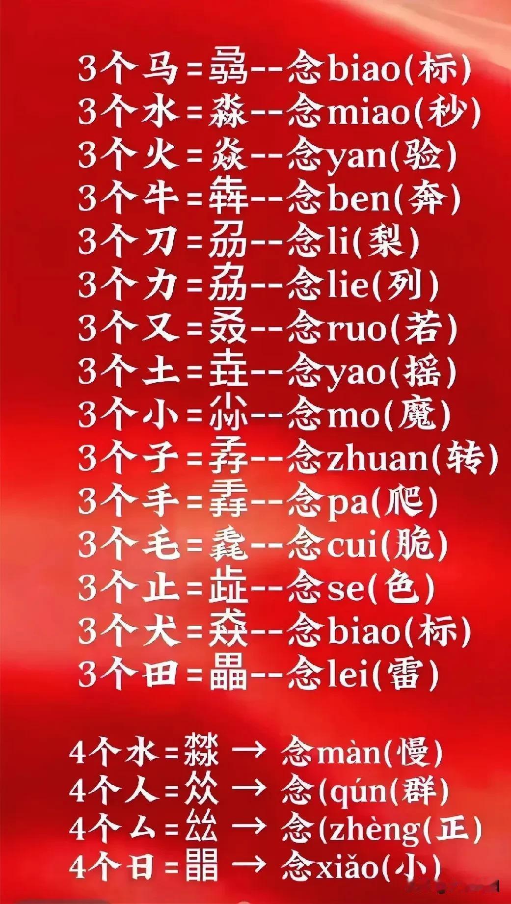 汉字里的叠加字可太有意思了，就像个神秘宝藏等我们发掘。像“槑”（méi），是“梅