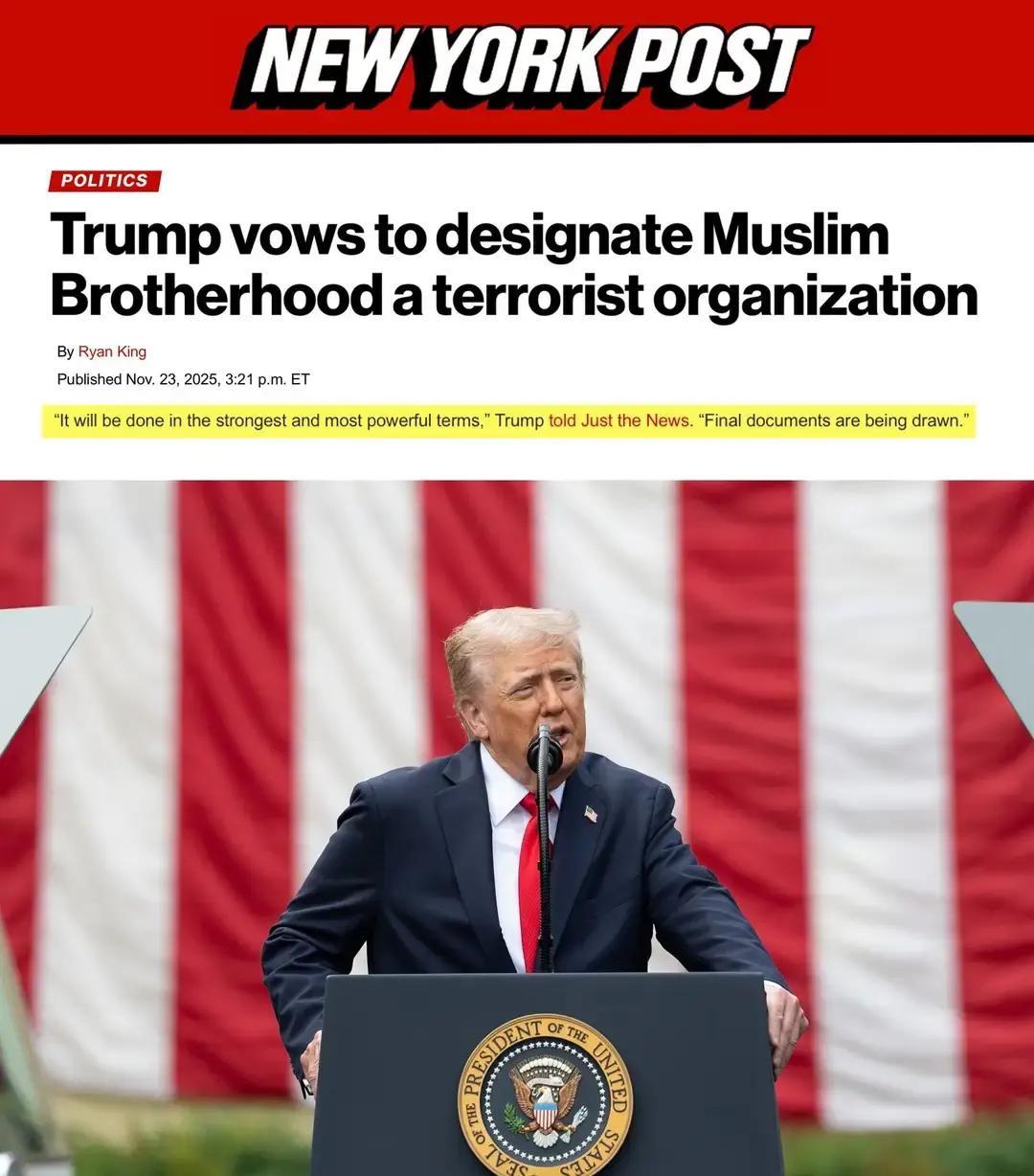 据《纽约邮报》（NewYorkPost）于2025年11月23日