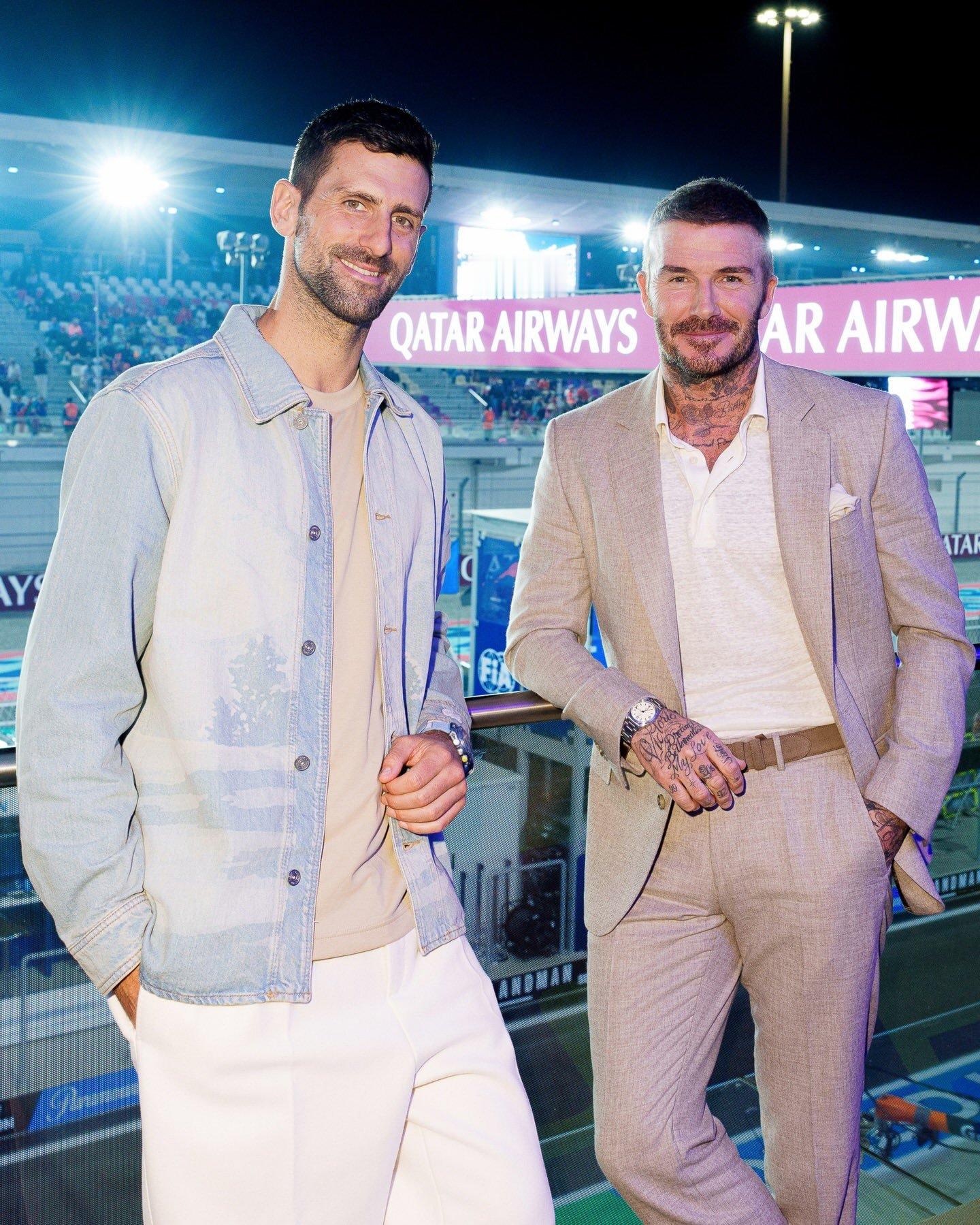 德约科维奇和贝克汉姆同框网坛风云