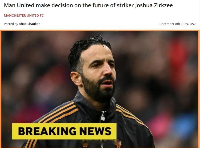 罗马体育报消息，曼联拒绝了罗马对齐尔克泽的接触。报道称，罗马希望在一月份以租借加