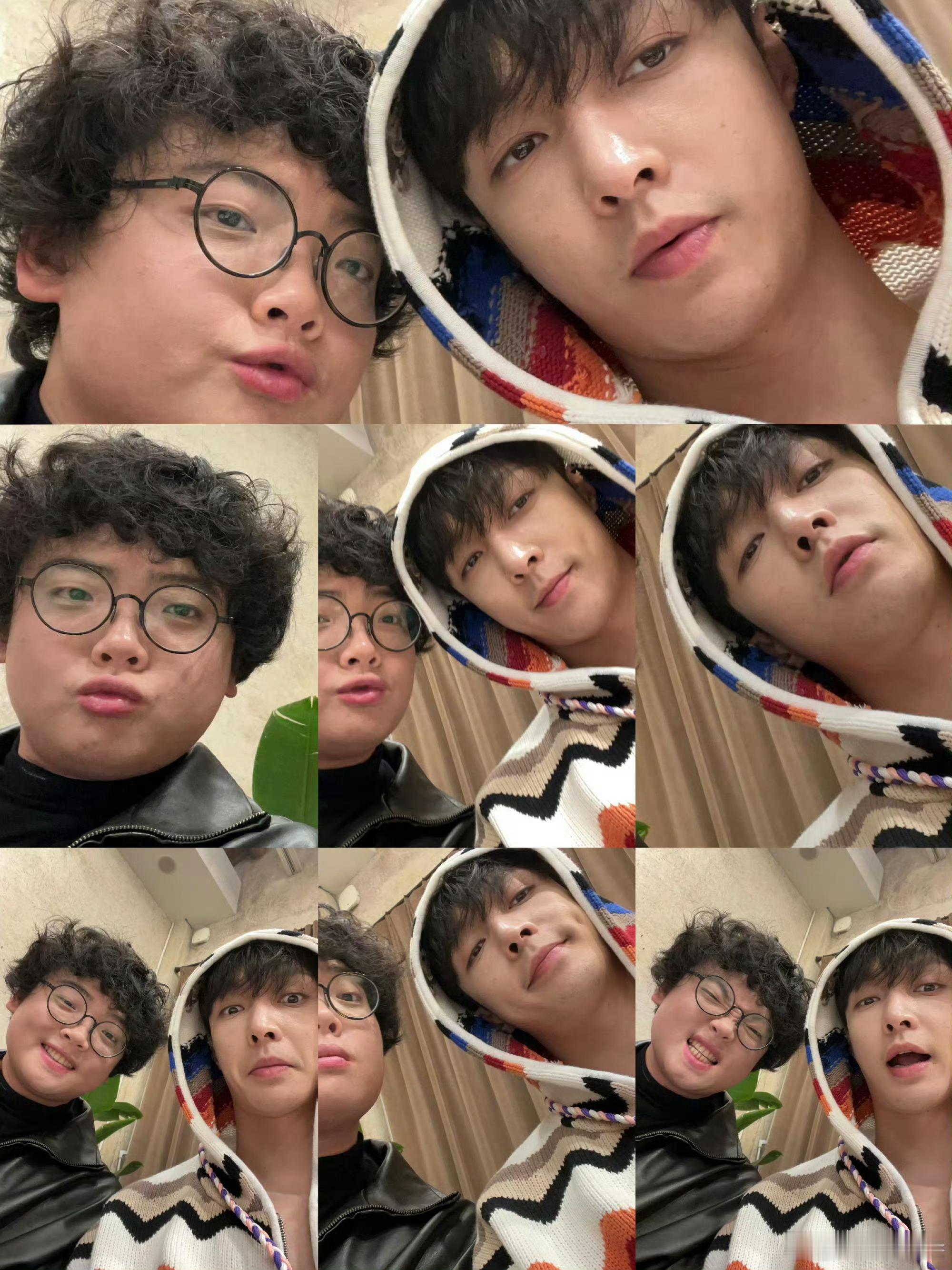 张艺兴仰头自拍张艺兴丁一滕自拍张艺兴仰头自拍，好帅，[大笑][大笑][大笑]​